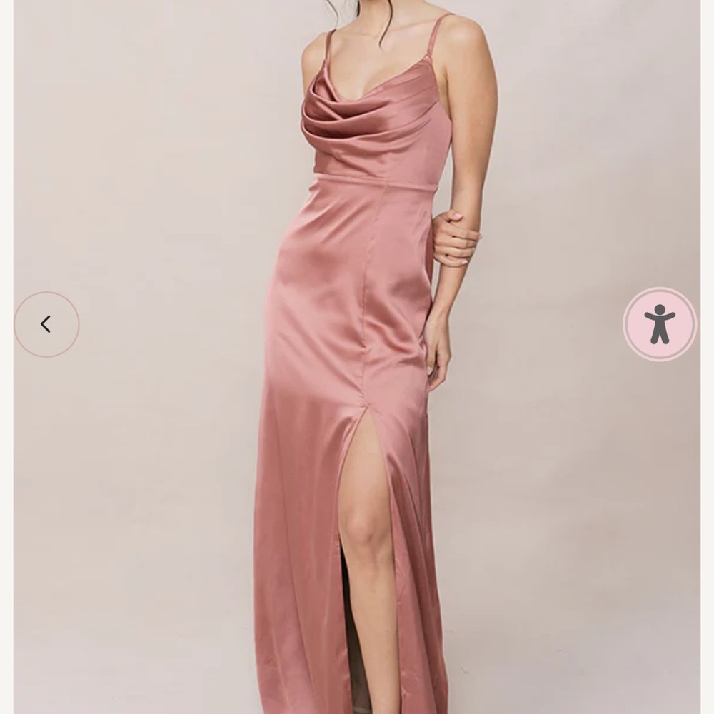 Revelry Skye Satin Dress in Desert Rose